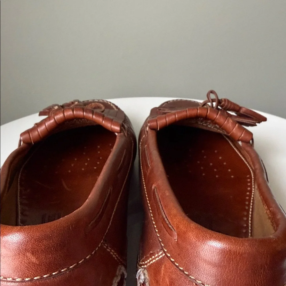 Johnston & Murphy Brown Leather Tassle Kiltie Slip on Loafer Loafers 20-6110, 9B